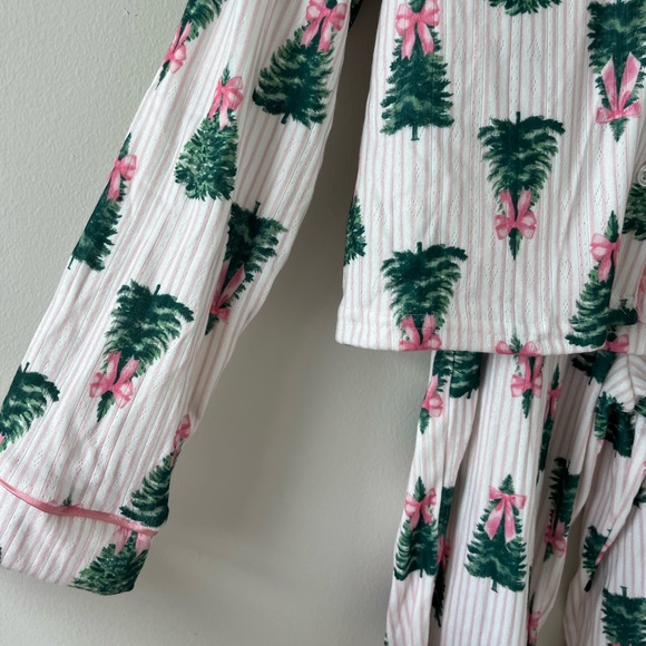 Tahari Christmas Tree Bow Pointelle Mama & Me Kids Toddler Pajama Set NWT Viral - Picture 5 of 9